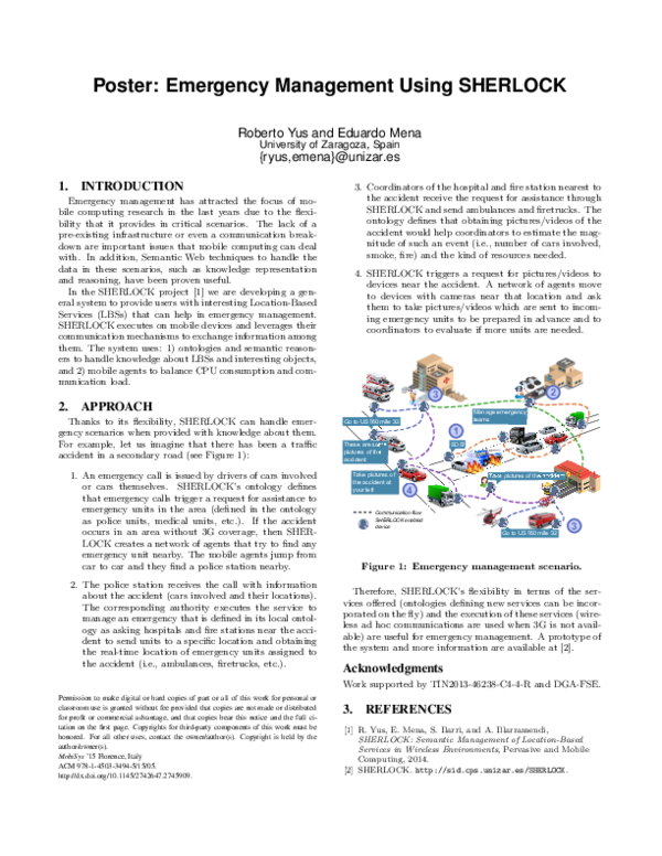 (PDF) Emergency Management Using SHERLOCK