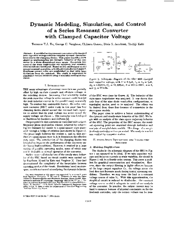(PDF) Dynamic modeling, simulation and control of a series resonant ...