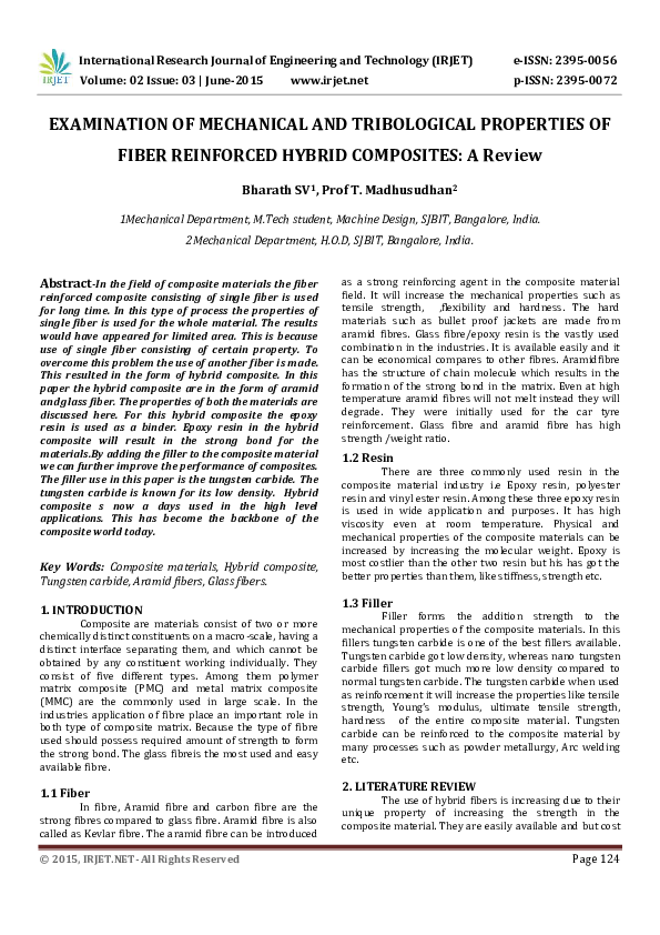 (PDF) IRJET-EXAMINATION OF MECHANICAL AND TRIBOLOGICAL PROPERTIES OF ...