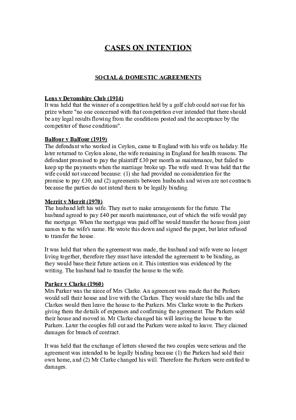 (DOC) CASES ON INTENTION Martin Karimi Academia.edu