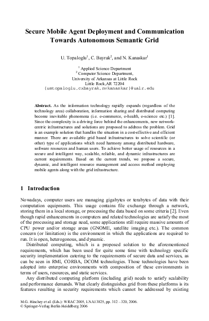 (PDF) Secure Mobile Agent Deployment and Communication Towards ...