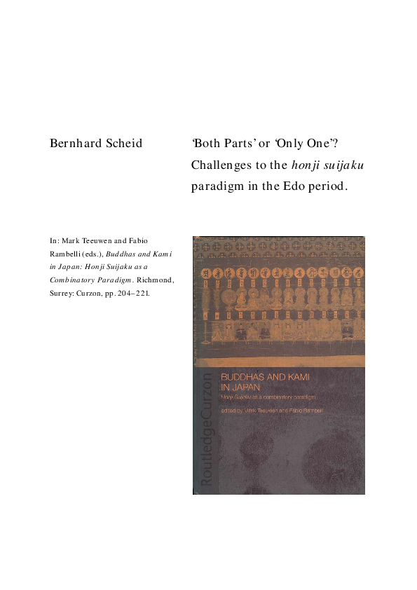 (PDF) Both Parts or Only One? Challenges to the honji suijaku Paradigm ...