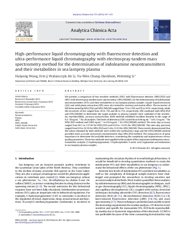 (PDF) High-performance liquid chromatography with fluorescence ...