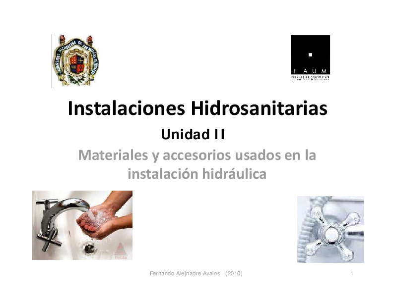 (PDF) Materiales en las instalaciones hidraulicas [Modo de compatibilidad