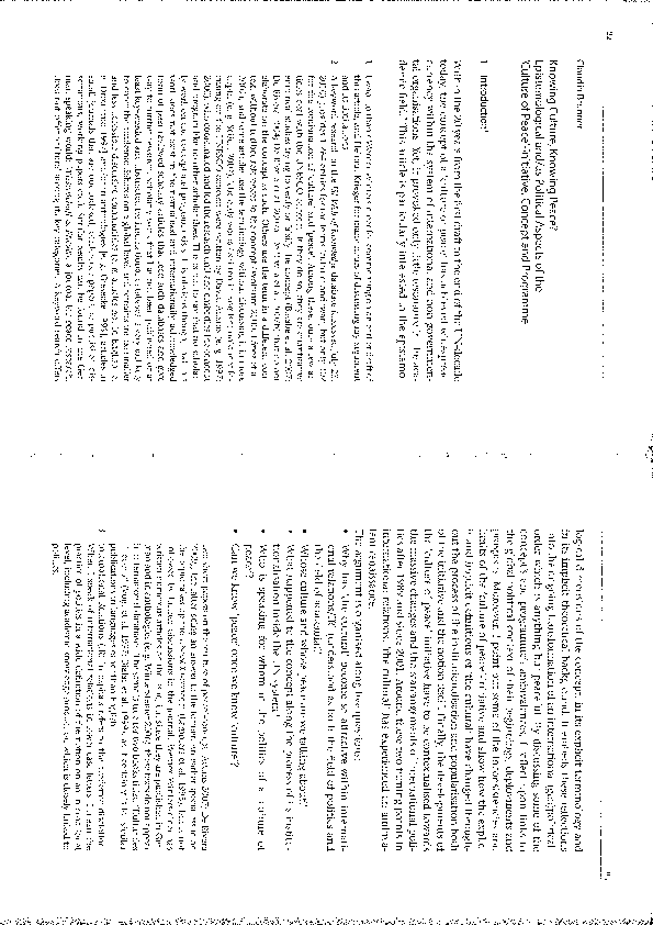 Reflection about culture of peace picture