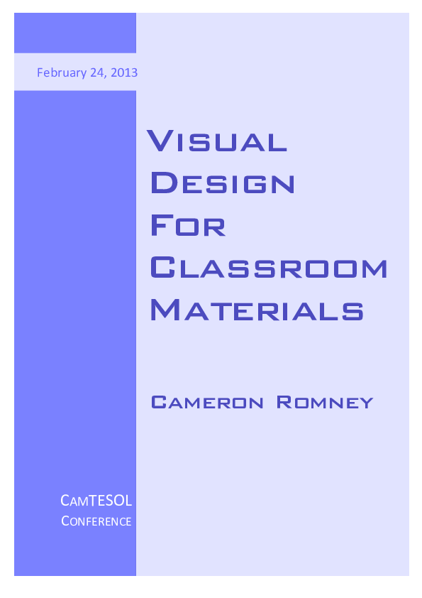 (PDF) Visual design for classroom materials (2013)