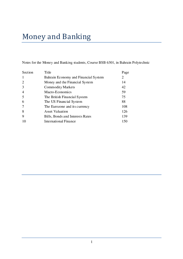(PDF) Money and Banking Felim O'Rourke Academia.edu
