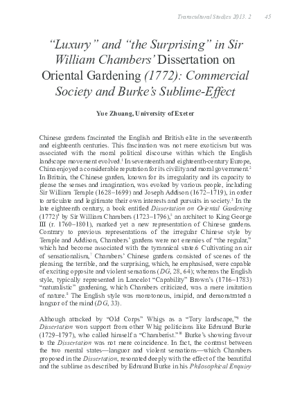 dissertation on oriental gardening william chambers