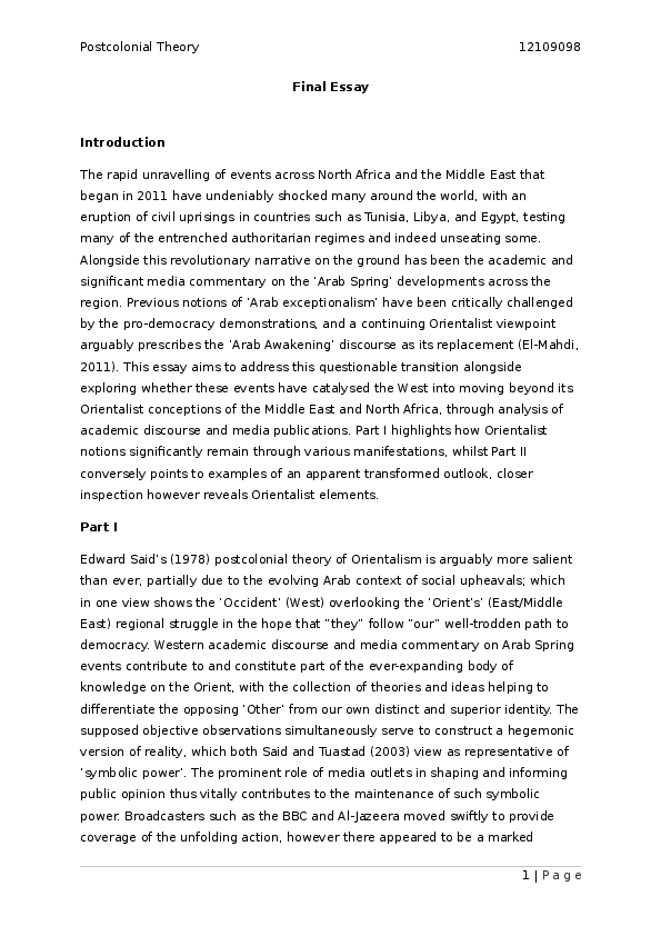 Orientalism analysis essay picture