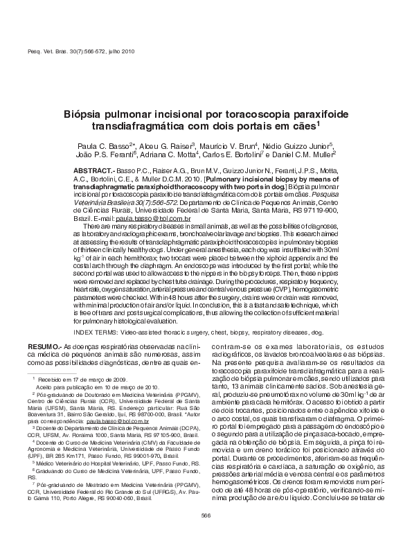 (PDF) Pulmonary incisional biopsy by means of transdiaphragmatic ...