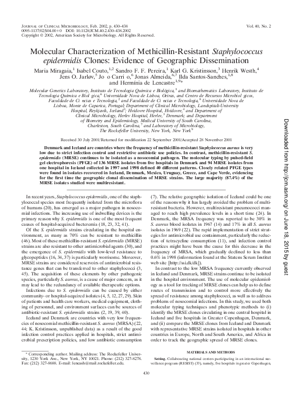 (PDF) Molecular Characterization of Methicillin-Resistant ...