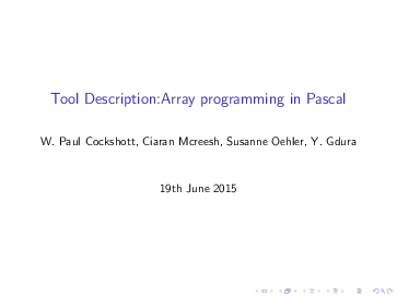 (PDF) Array Programming in Pascal