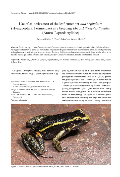 (PDF) Use of an active nest of the leaf cutter ant Atta cephalotes ...
