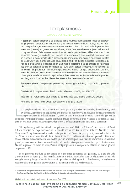 infección por parásitos que causan encefalitis