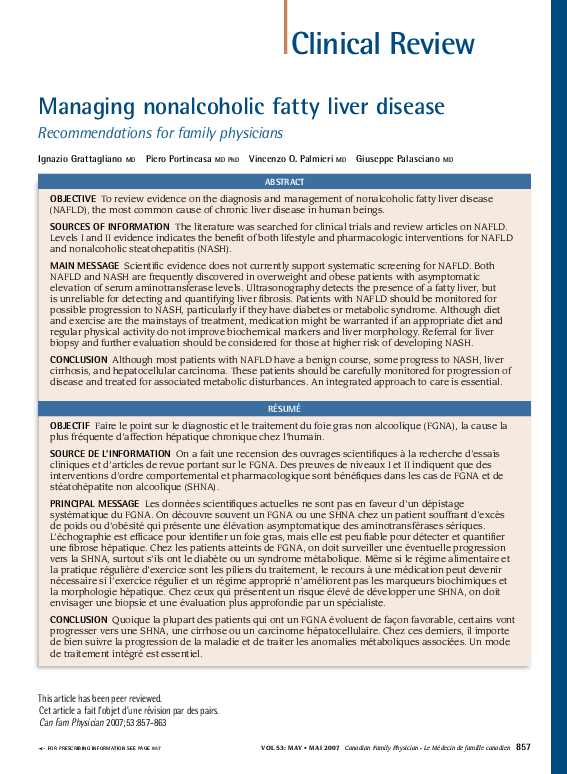 (PDF) Managing nonalcoholic fatty liver disease