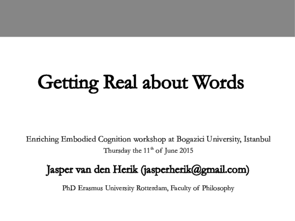  PDF Getting Real About Words Jasper C Van Den Herik Academia edu