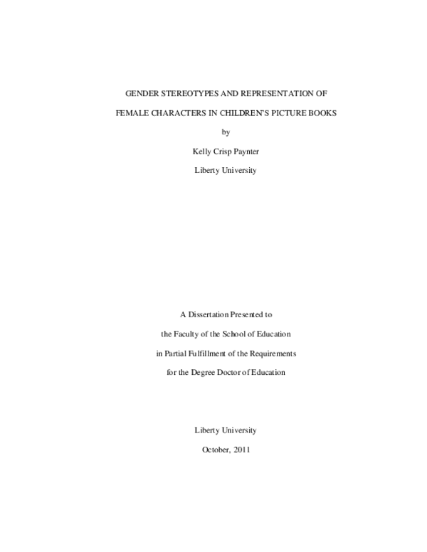 (PDF) Gender Stereotypes and Representation of Female Characters in ...