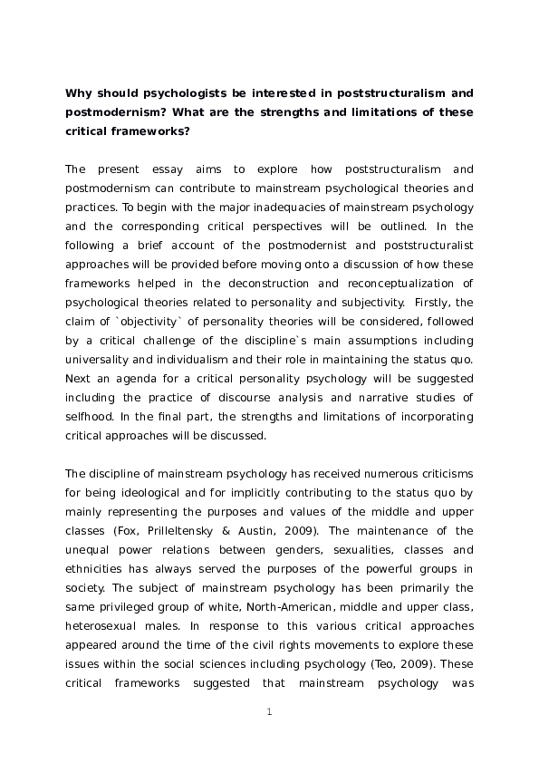 Salient features of post structuralism picture