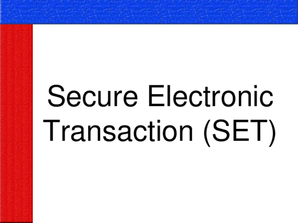 Pdf Secure Electronic Transaction Set