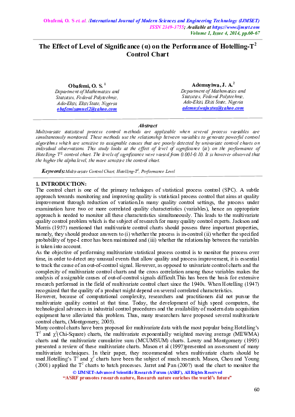 (PDF) the effect of level of significance on the performance of