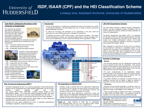 (PDF) ISDF, ISAAR and the HEI Classification Scheme