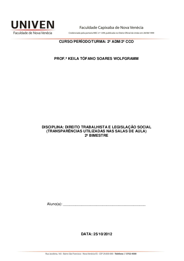 Exemplo De Resilição Do Contrato De Trabalho