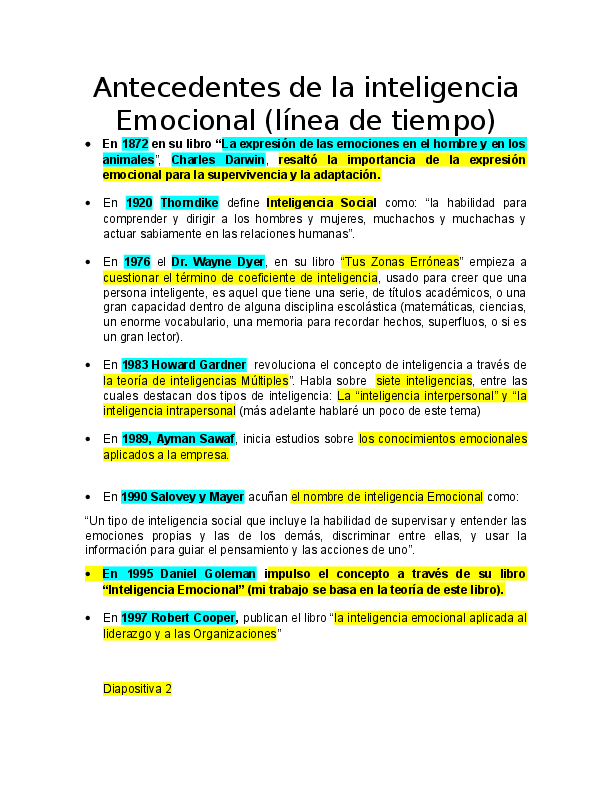 (DOC) Antecedentes de la inteligencia Emocional (línea de