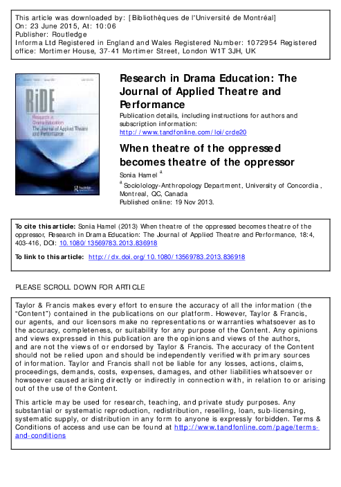 Article on theatre picture