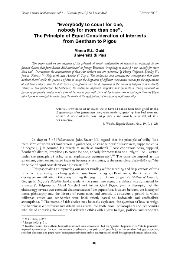 (PDF) “‘Everybody to Count for One, Nobody for More than One’. The