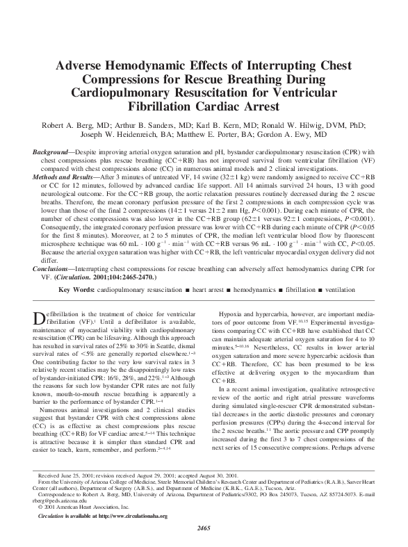 (PDF) Adverse Hemodynamic Effects of Interrupting Chest Compressions ...