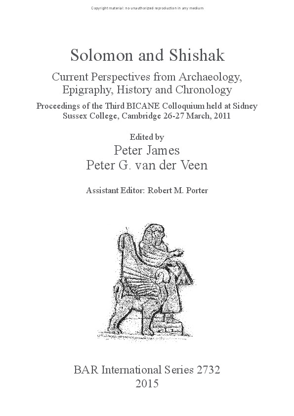 (PDF) Shoshenq I and the Levant: Synchronising Chronologies