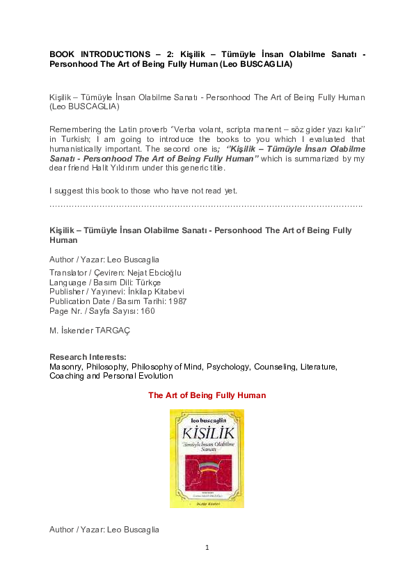 Leo buscaglia theory picture