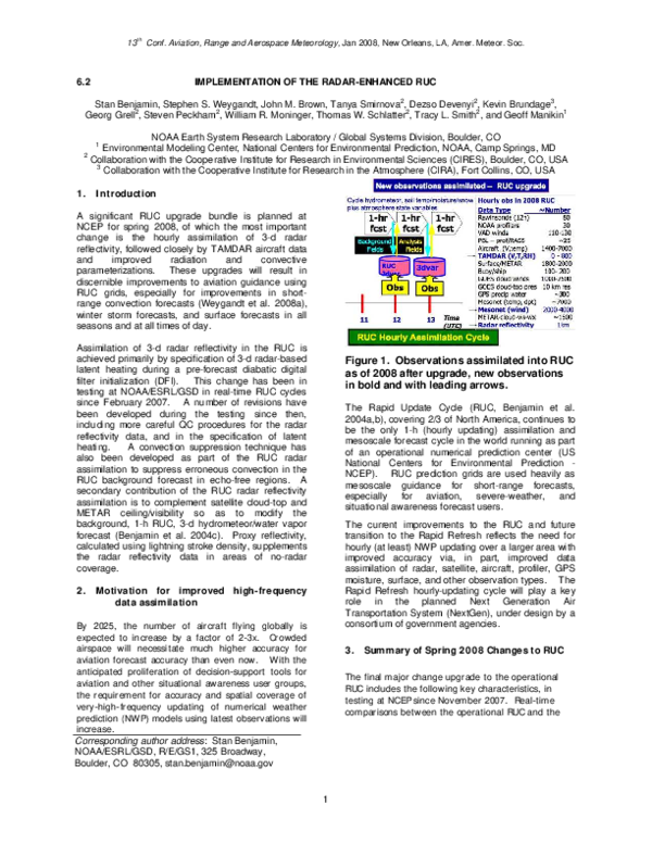 (PDF) IMPLEMENTATION OF THE RADAR-ENHANCED RUC