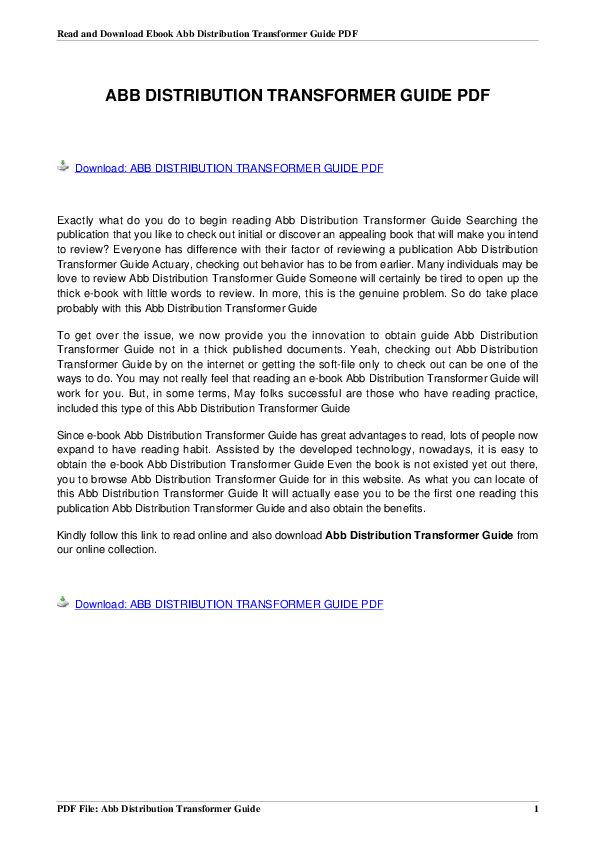(PDF) ABB Distribution Transformer Guide April Archive Academia.edu
