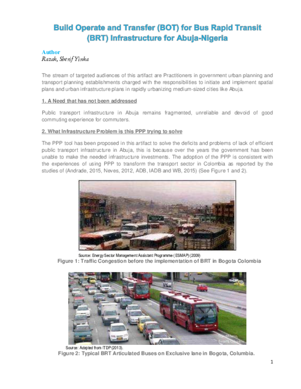 (PDF) Build Operate and Transfer (BOT) for Bus Rapid Transit (BRT ...