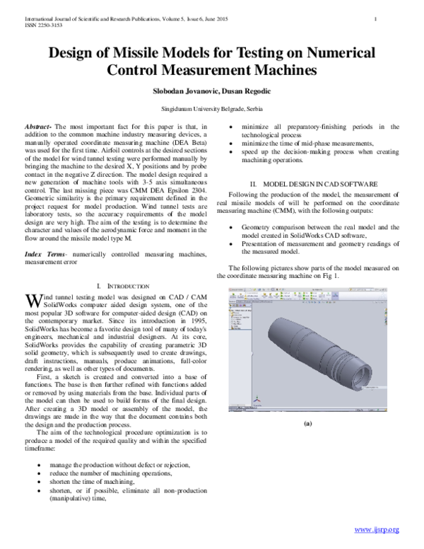 (PDF) Design of Missile Models for Testing on Numerical Control ...