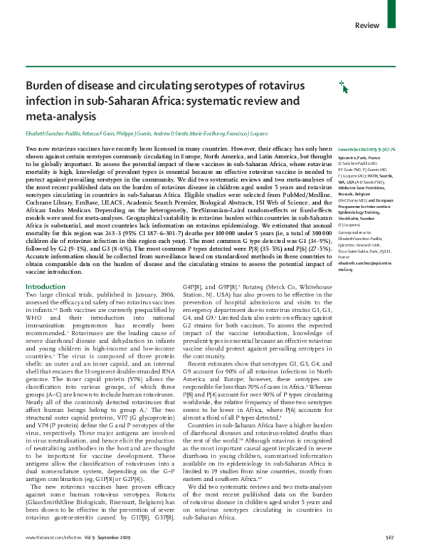 (PDF) Burden of disease and circulating serotypes of rotavirus ...