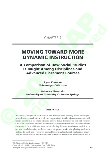 (PDF) Moving Toward More Dynamic Instruction: A Comparison of How ...