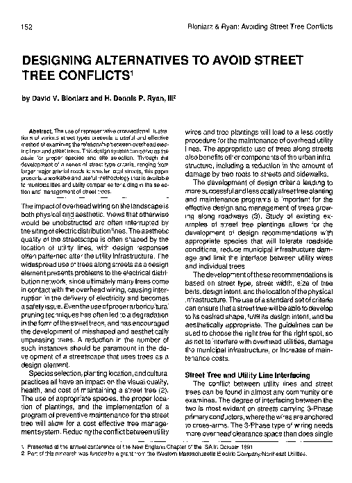 (PDF) DESIGNING ALTERNATIVES TO AVOID STREET TREE CONFLICTS1