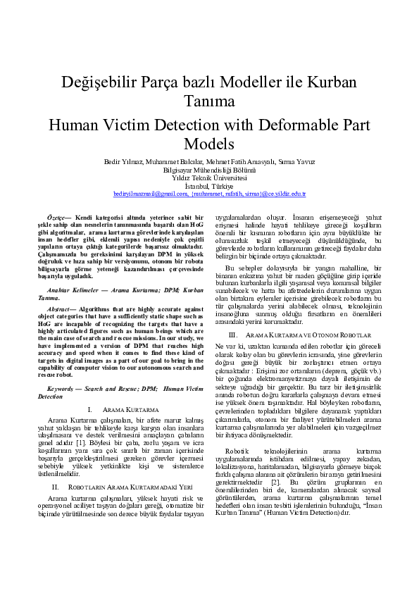 (PDF) Human Victim Detection with Deformable Part Models