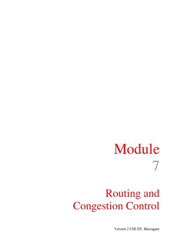 (PDF) Module 7 Routing and Congestion Control