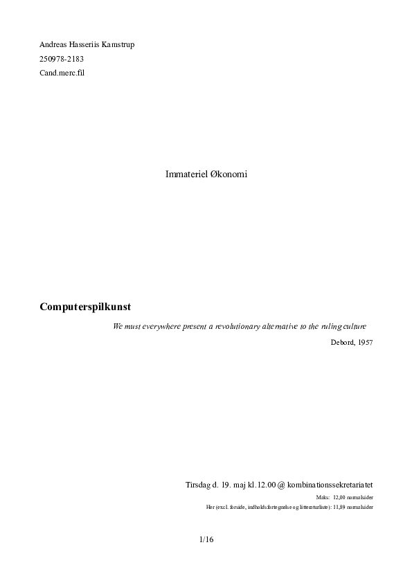  PDF Computerspilkunst Andreas Kamstrup Academia edu