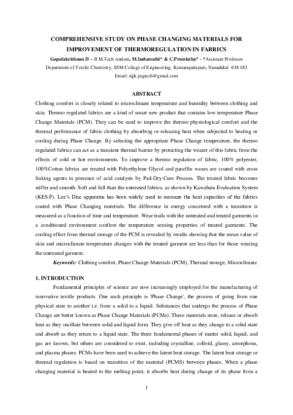 (PDF) COMPREHENSIVE STUDY ON PHASE CHANGING MATERIALS FOR IMPROVEMENT