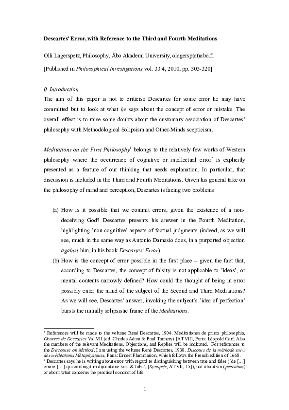 Descartes meditation 4 summary picture