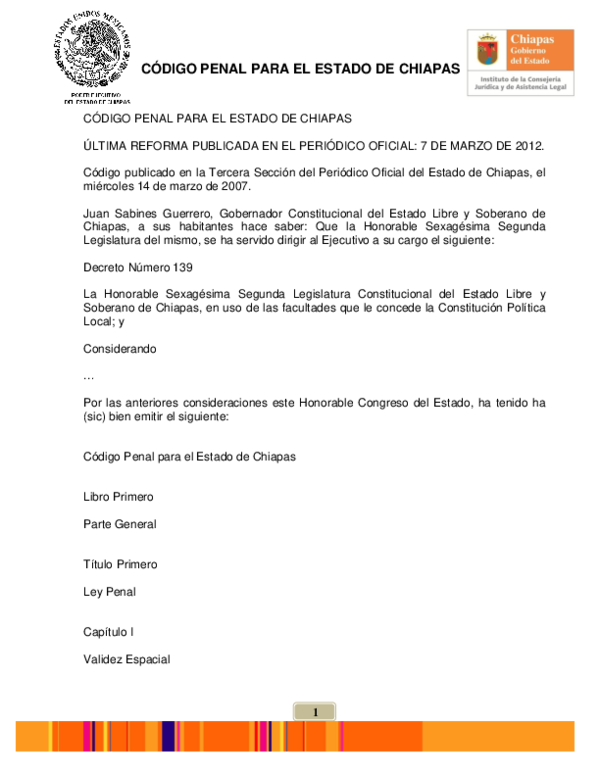 (PDF) CÓDIGO PENAL PARA EL ESTADO DE CHIAPAS ana gabriela ruiz Academia.edu