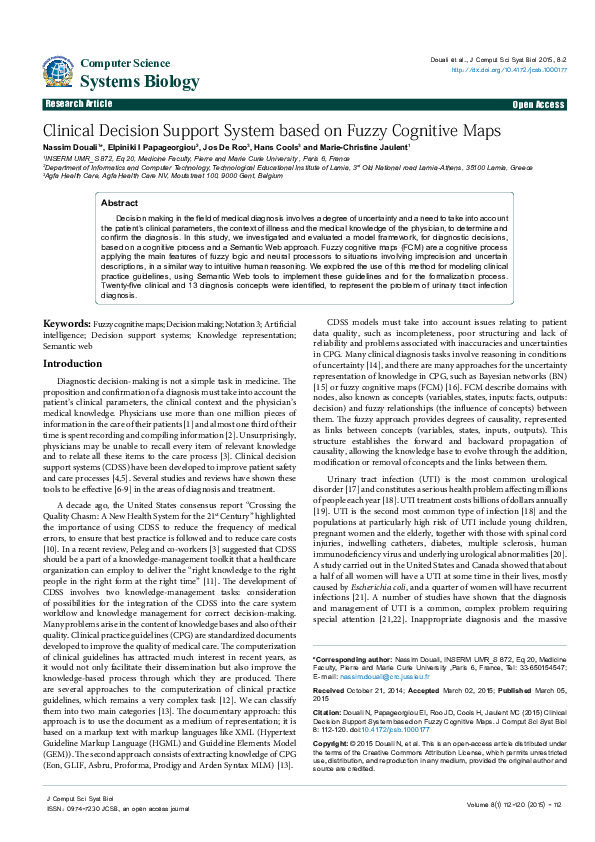 (PDF) Clinical Decision Support System based on Fuzzy Cognitive Maps