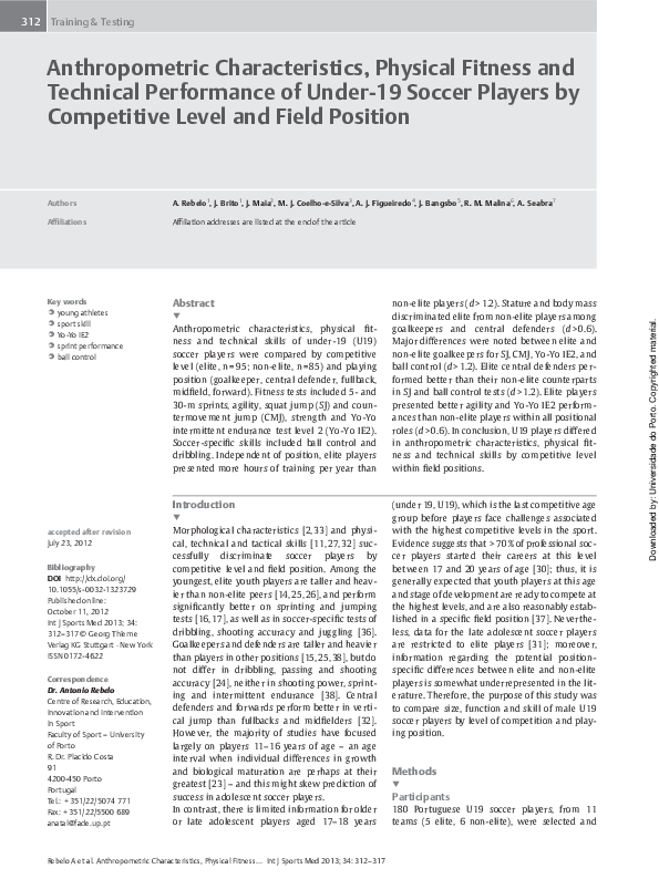 (PDF) Anthropometric characteristics, physical fitness and technical ...