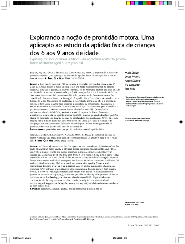 (PDF) Explorando a noção de prontidão motora. Uma aplicação ao estudo ...