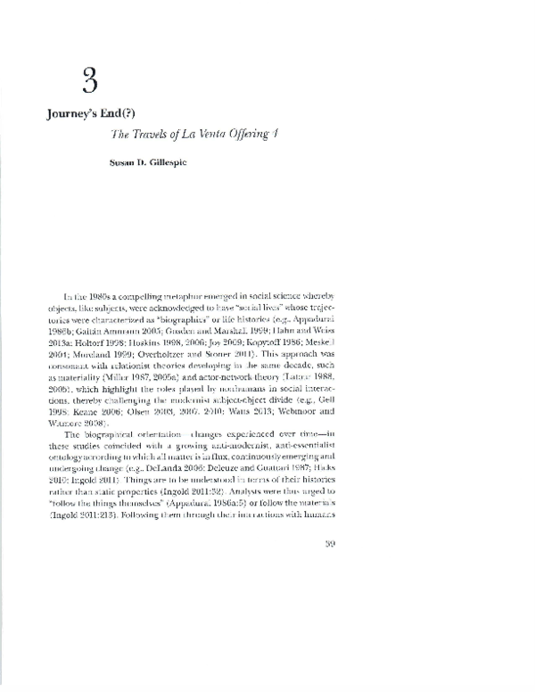 Journey's End(?) The Travels of La Venta Offering 4 Susan D