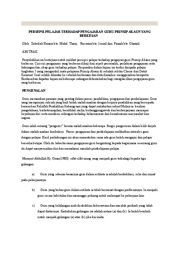 Doc Persepsi Pelajar Terhadap Pengajaran Guru Prinsip Akaun Yang Berkesan Uva Uvathi Academia Edu